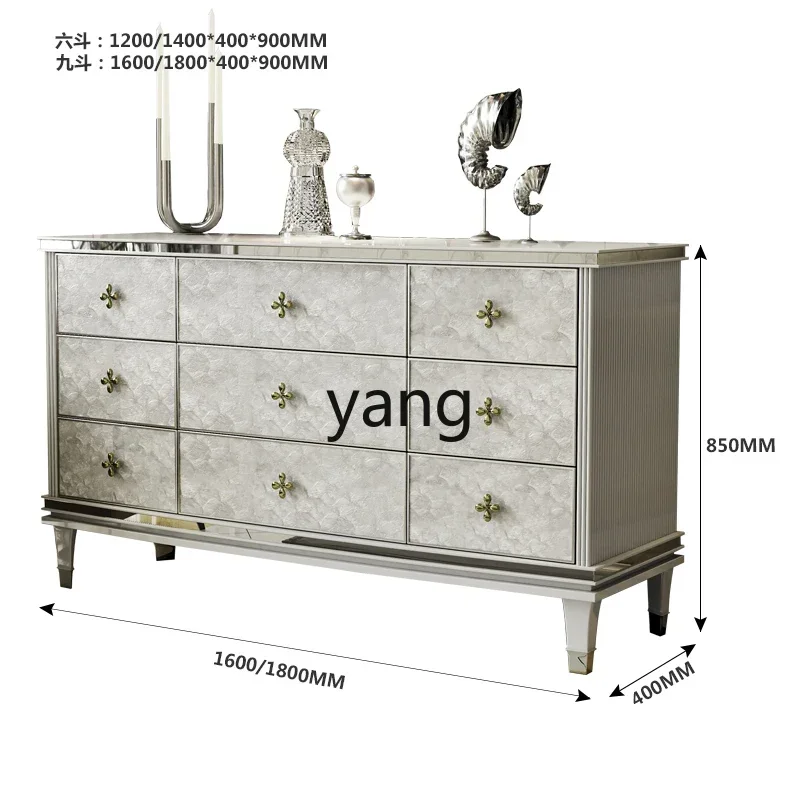 LH light luxury chest, shell inlaid with bright paint, nine chest cabinets, living room, bedside high-grade chest cabinets