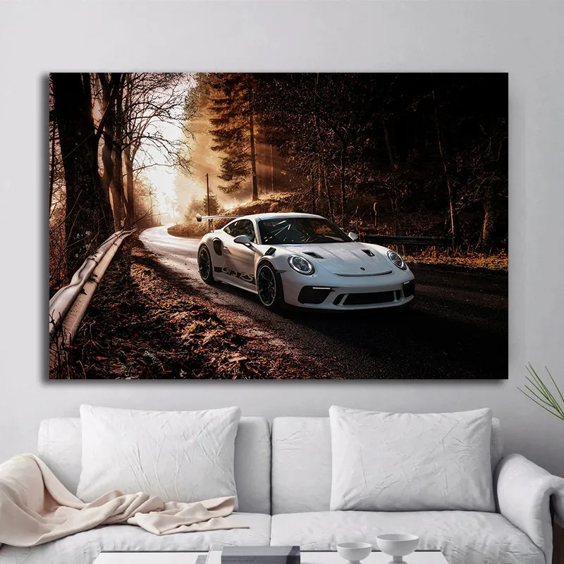 

Luxury GT3 RS Supercar Sports Car Posters Wall Art Picture Decorative Canvas Paintings For Living Room Home Decor