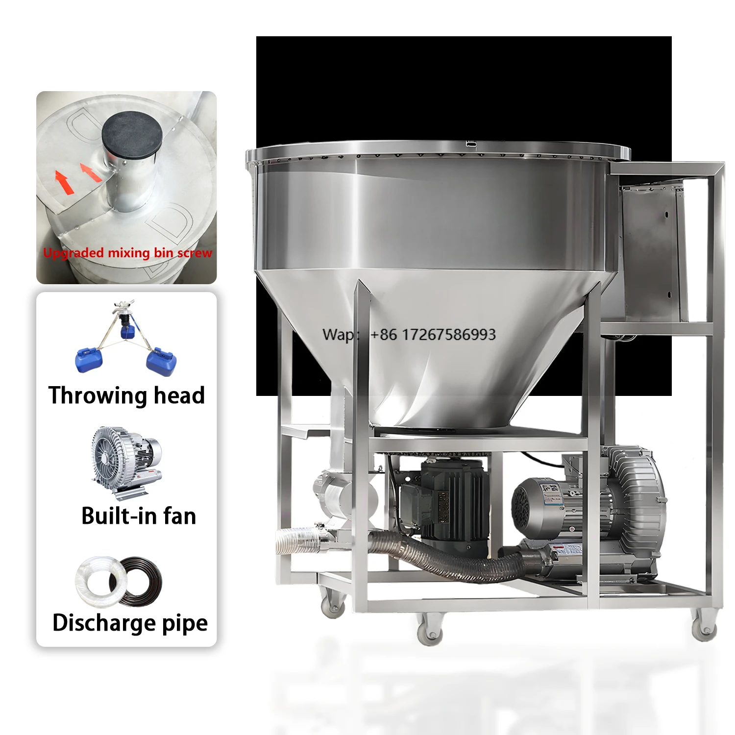 

4-5 Packages 50m Remote 360 Agitated Air-powered Stainless Steel Feed Dispenser Automatic Feeder Fish Aquaculture Equipment 3KW