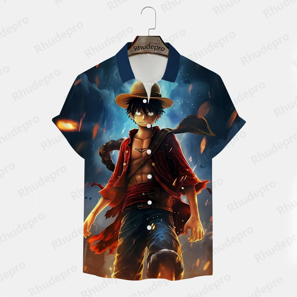 

One Piece Men's Monkey D Luffy Shirt Short Hip Hop Tee Men T-shirts Harajuku Style Tops Sleeve Oversized Fashion Roronoa Zoro