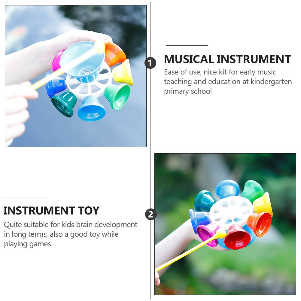 Rotating Bell Rhythm Handbell Instrument Toy Clock Musical Eight Tone Kids Educational Toys