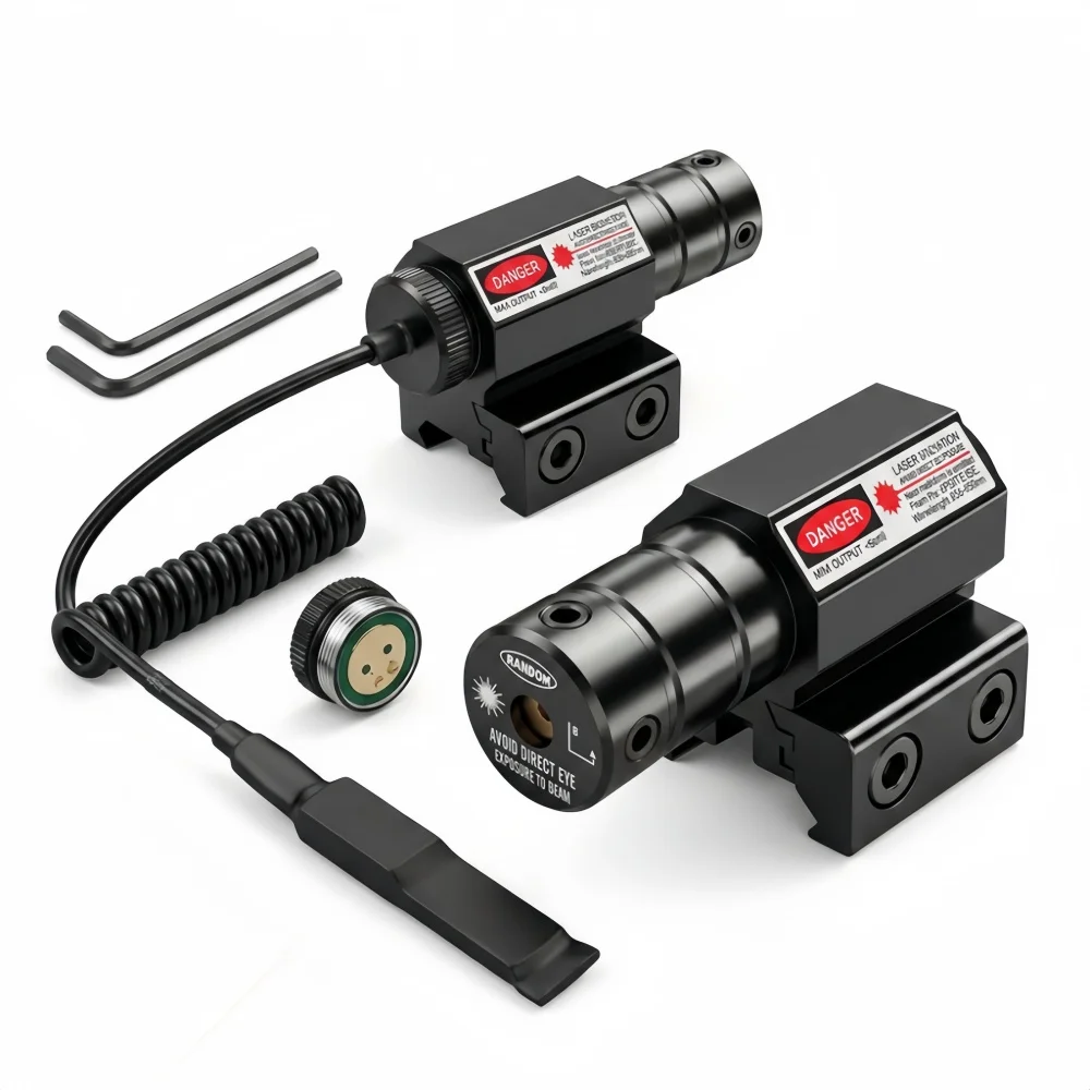 Tactical Red Laser Sight Adjustable 11mm/20mm Picatinny Rail Mount, Hunting Red Dot Laser Pointer Shooting Accessories