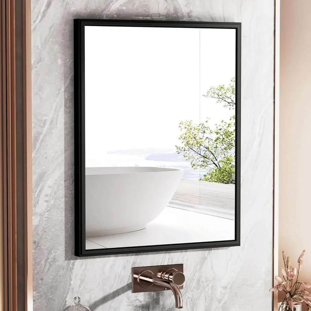 

Mirror cabinet, black bathroom mirror cabinet, built-in mirrors cabinet, aluminum frame vanity mirrors with storage cabinet