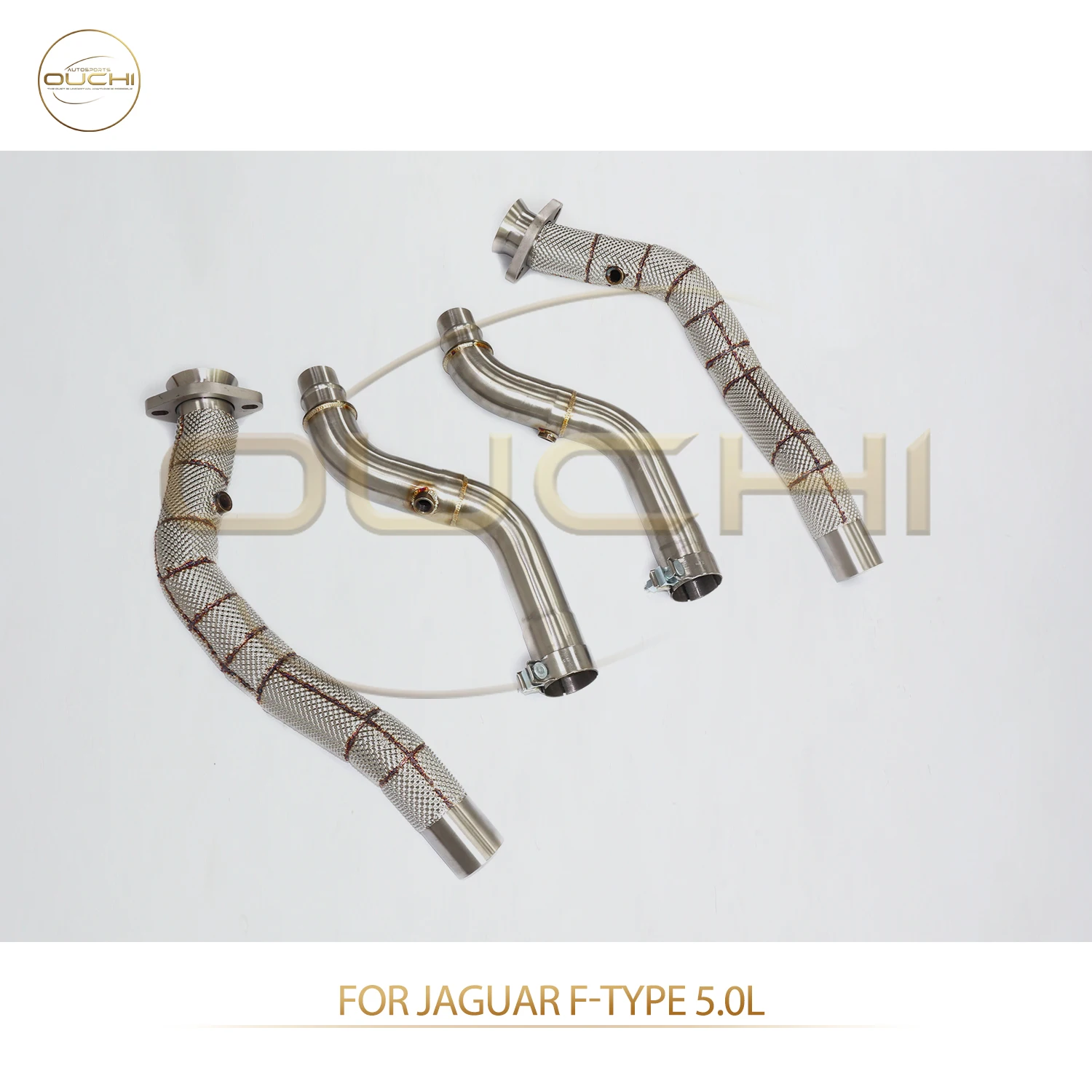 

OUCHI Factory Direct Sales for Jaguar F-type 5.0L SS304 Downpipe Performance Exhaust With Heat Shield