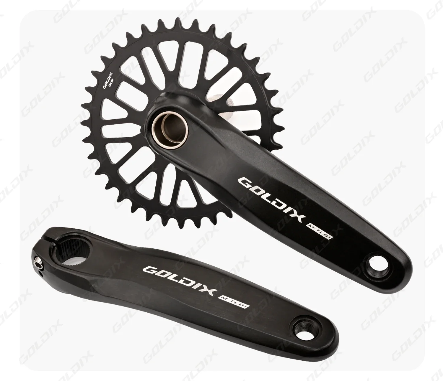 GOLDIX 3-Bolzen-Direct-Mount-MTB-Kurbelgarnitur 165/170/175mm Legierungs-Schmiedekurbelarm Schmal-Breit-Kettenblatt Mountainbike-Fahrradteile – Detail 9