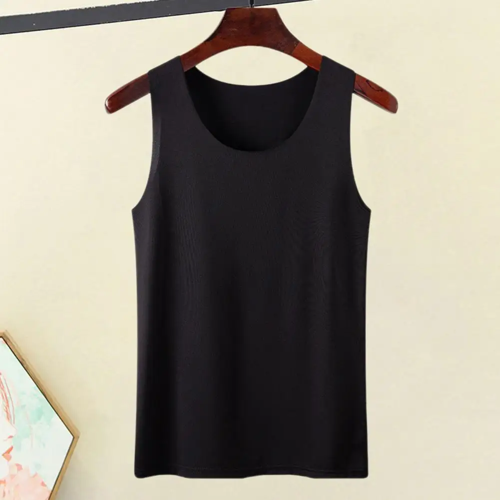 Women Bottoming Vest Ice Silk Seamless Sleeveless Round Neck Dry Dry Cooling Camisole Summer Dating Office Vacation Basic Top