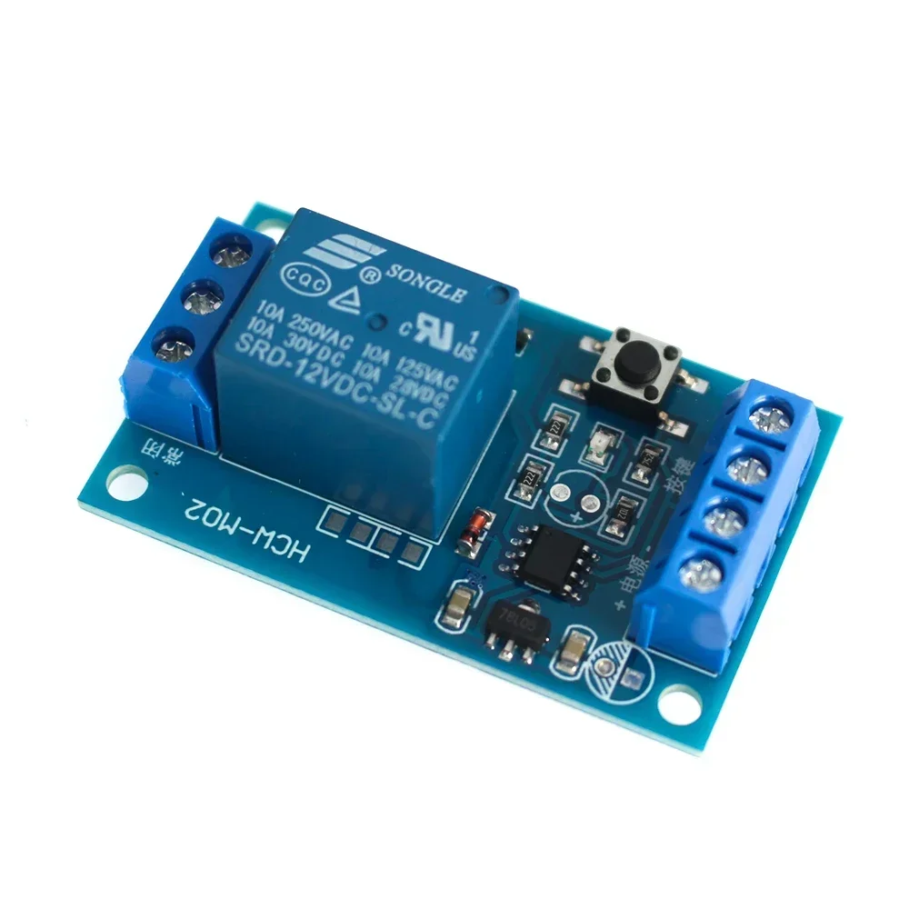 1pcs Single Button Bistable Relay Module 5V/12V/24V One Key Car Modification Start-Stop Self locking Car Modification Switch