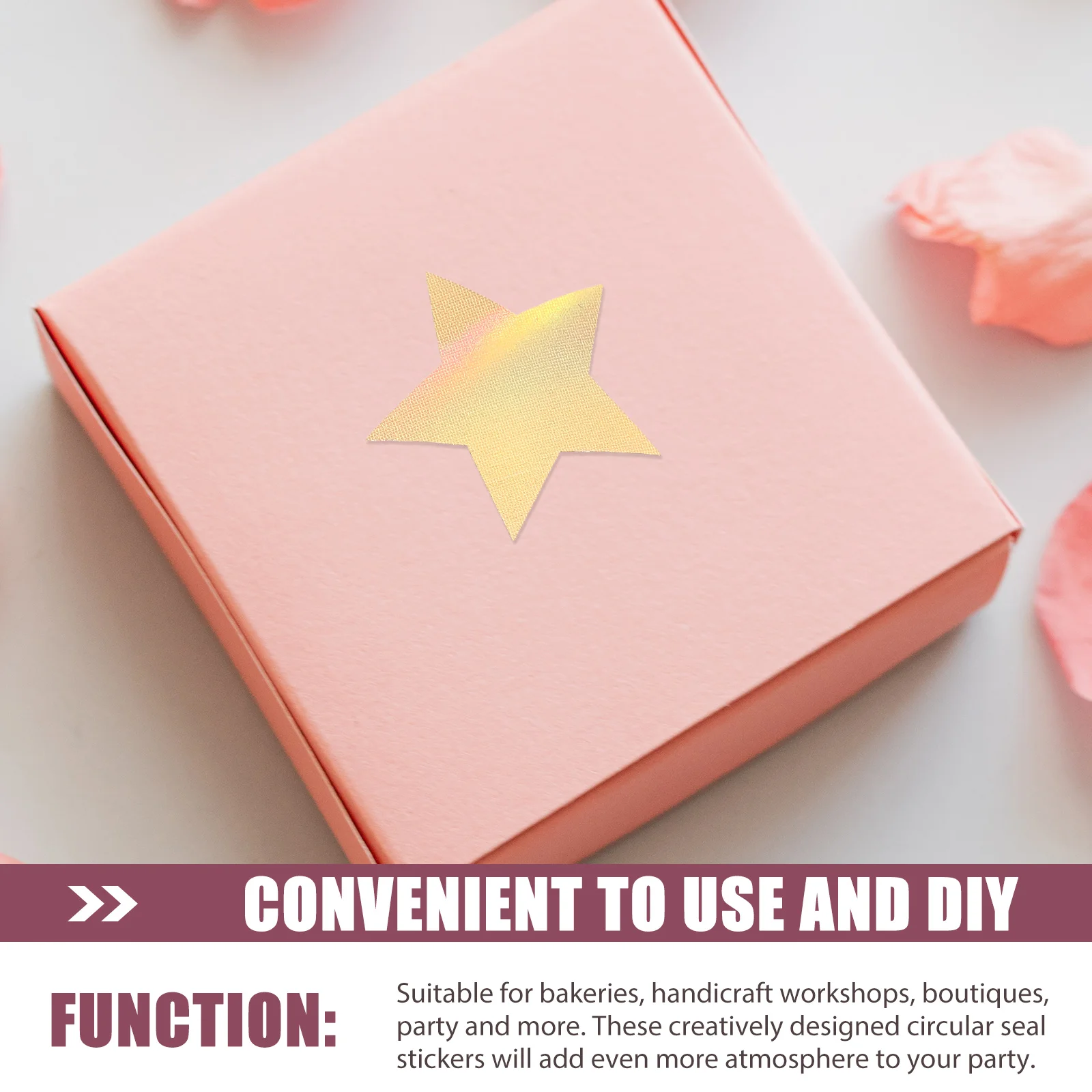 

1pcs 1 Roll Star Shaped Sealing Decorative Gift Label Stickers For Wedding Party Packaging Household Business Supplies Letter