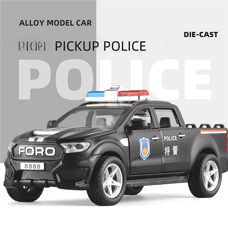 

1:32 F150 Пикап Полицейский Металлический Сплав Игрушечный Автомобиль Модель Звук и Свет Детские Игрушки Коллекционные Подарки