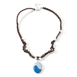 Anime Movie Princess Moana Necklace Cosplay Handmade Braided Leather Rope Necklace for Women Girl Jewelry Prop Accessories