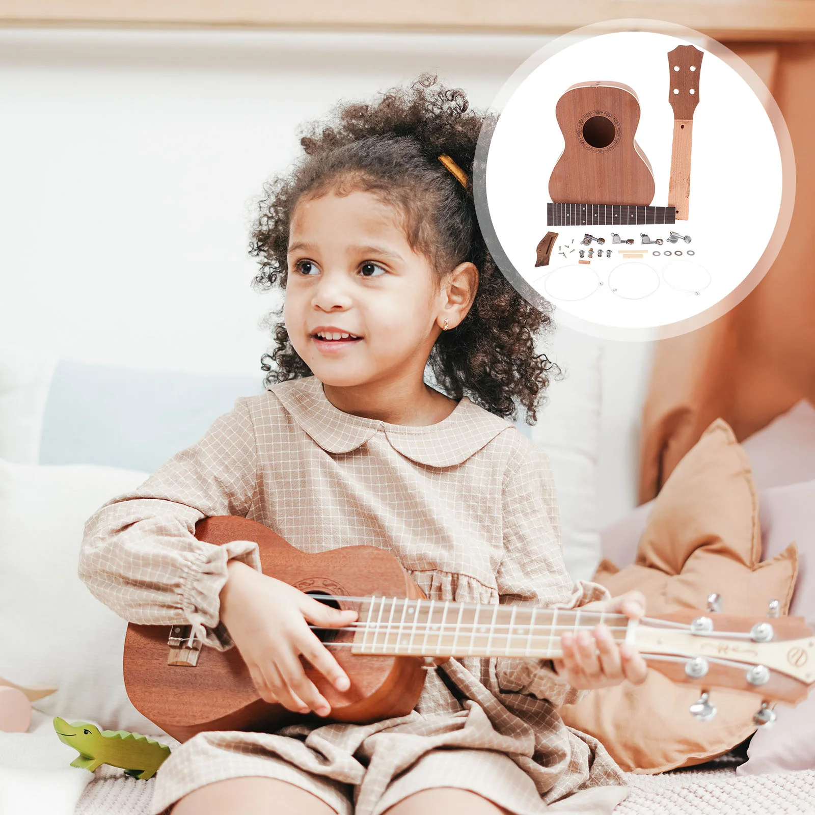 23 Inch Ukulele for Kids DIY Kit Set Presents Small Guitar Material Metal Handmade