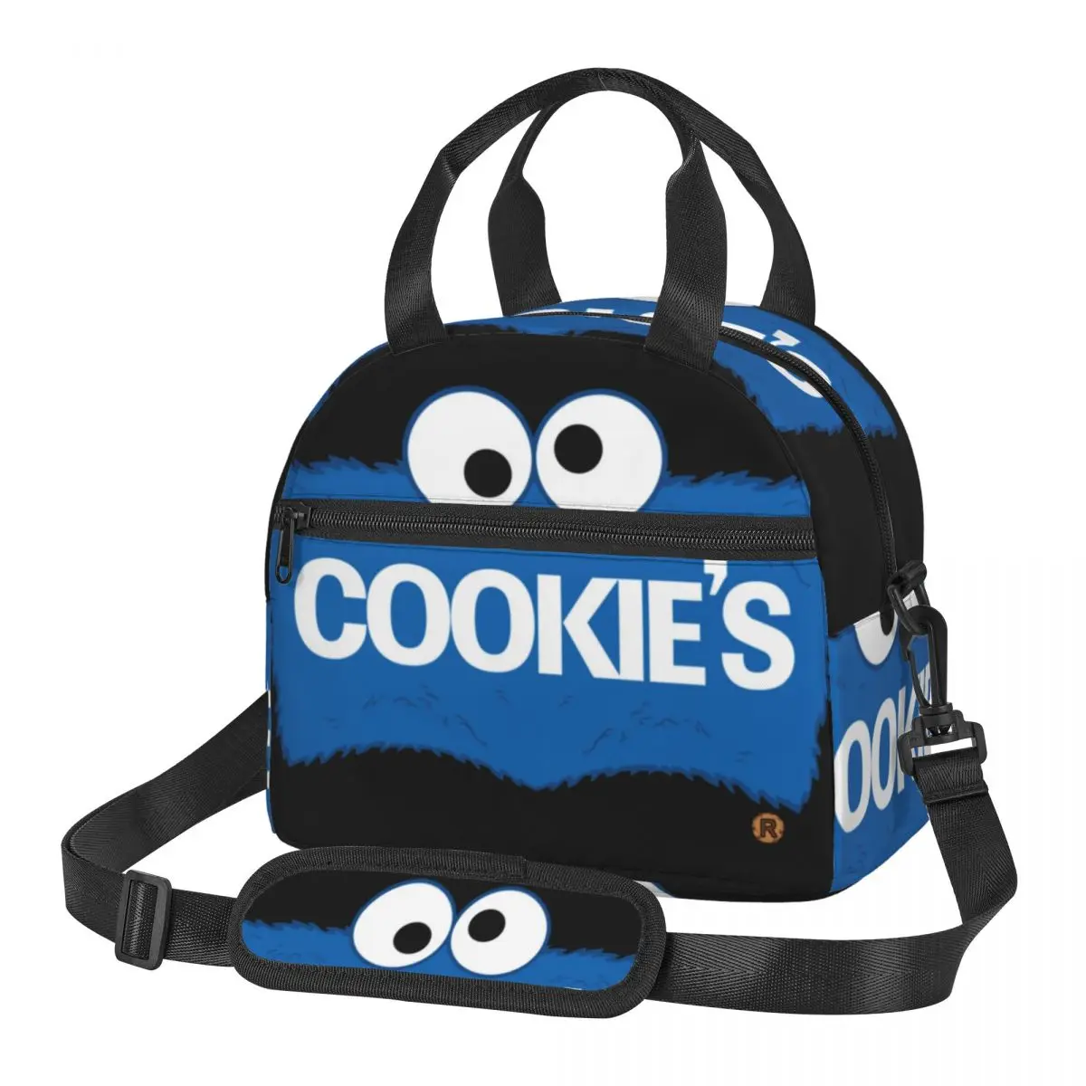 Cookies Monsters Lunch Boxes Thermal Cooler Large Insulated Lunch Tote Bag With Adjustable Shoulder Strap