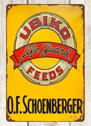 advertising wall decal Ubiko Life Guard Feeds sign metal tin sign