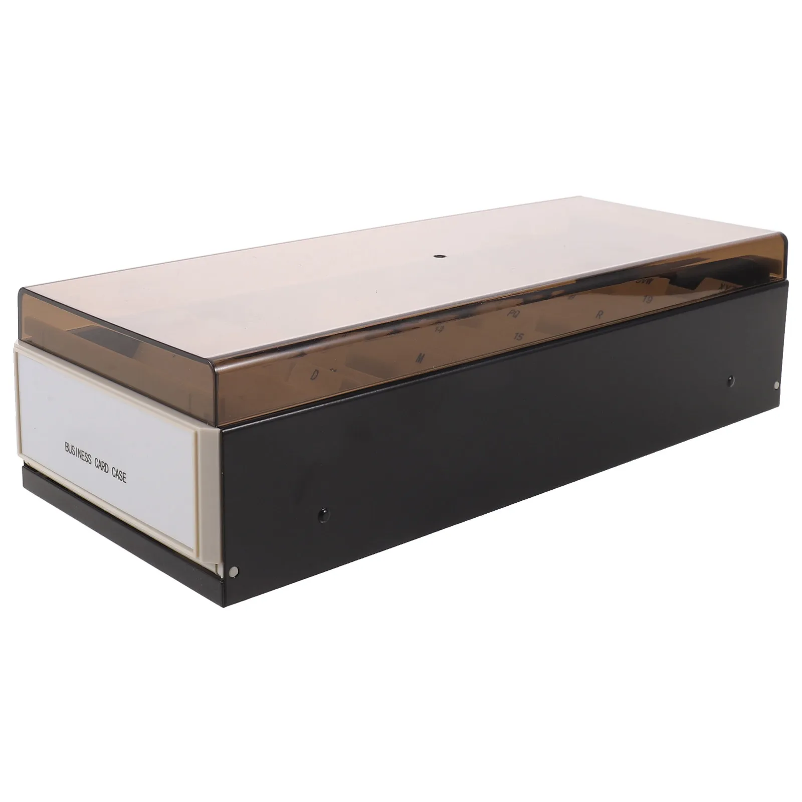 Large Capacity Business Card Holder Box Black Plastic Multi-Layer Organizer Desktop Storage A- Tabs Office Card Organizer