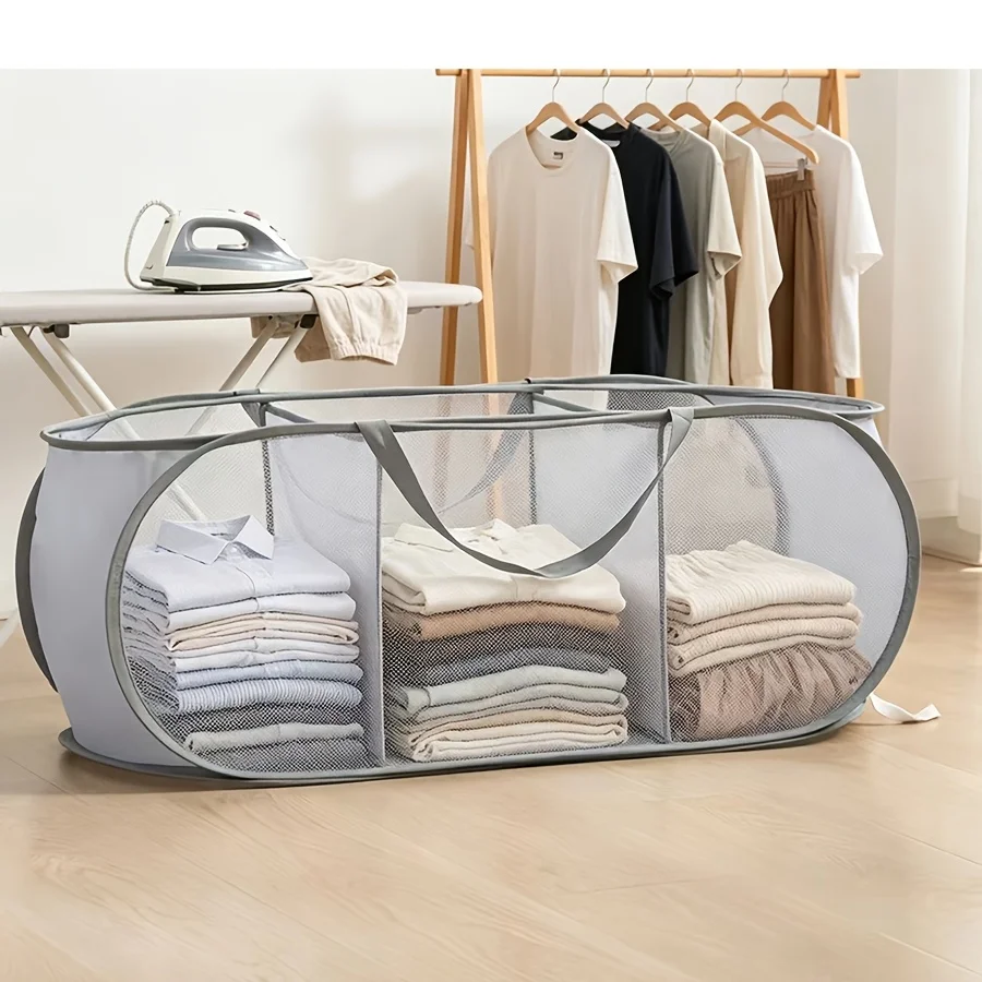 Classic horizontal double-layer and triple-layer ironing laundry basket, multifunctional clothes storage basket, ironing laundry basket, clothes storage basket, miscellaneous storage basket