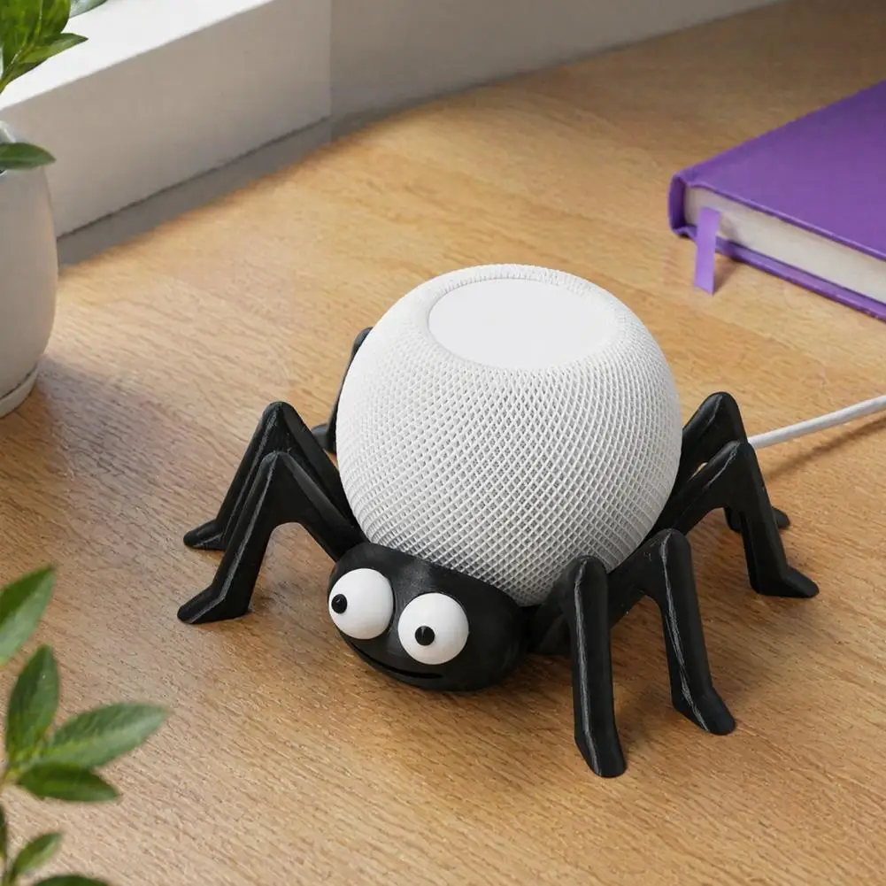 Suporte Decorativo Exclusivo para Desktop de Escritório em Formato de Aranha para Alexa Echo Dot 4/5 e HomePod Mini