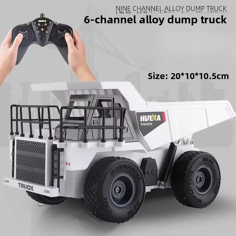 

Huina 668 alloy dump truck 9 channel remote control dump truck engineering truck 1/24 ratio RC children's toys gift