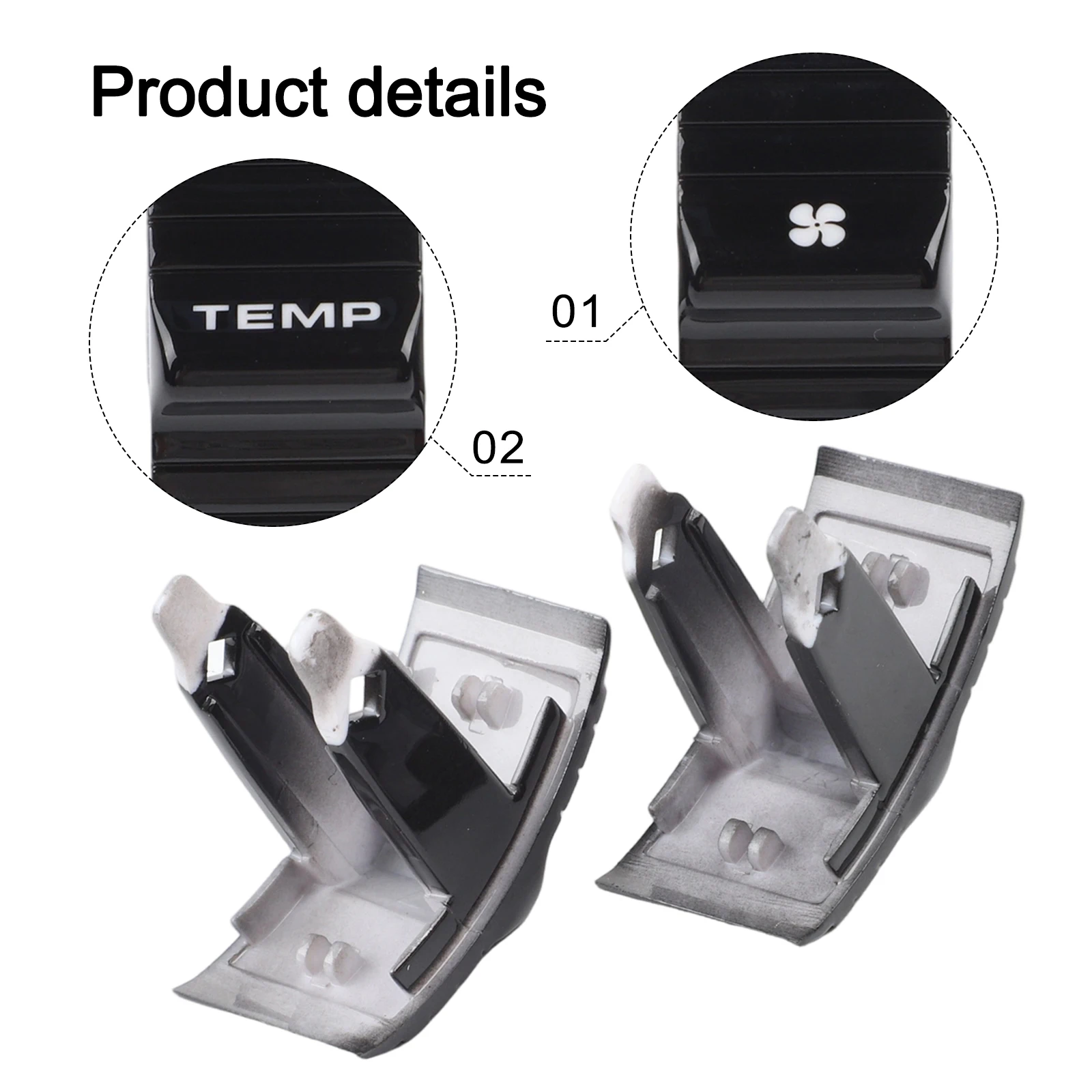 Cover Trim Panel Mount Vehicle Parts Replacement 2 Pc 2pcs/set 2x Accessories Control HVAC A/C Button Set Pair Practical