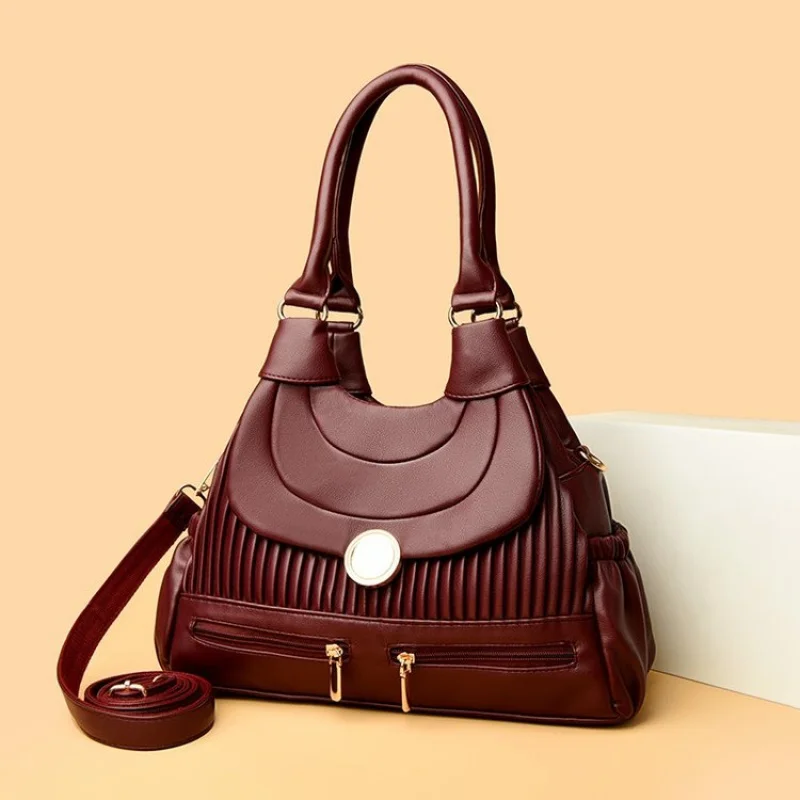 

Business Elegant Tote Bag Professional Women Leather Commuter Bag Large Capacity High-End Practicality