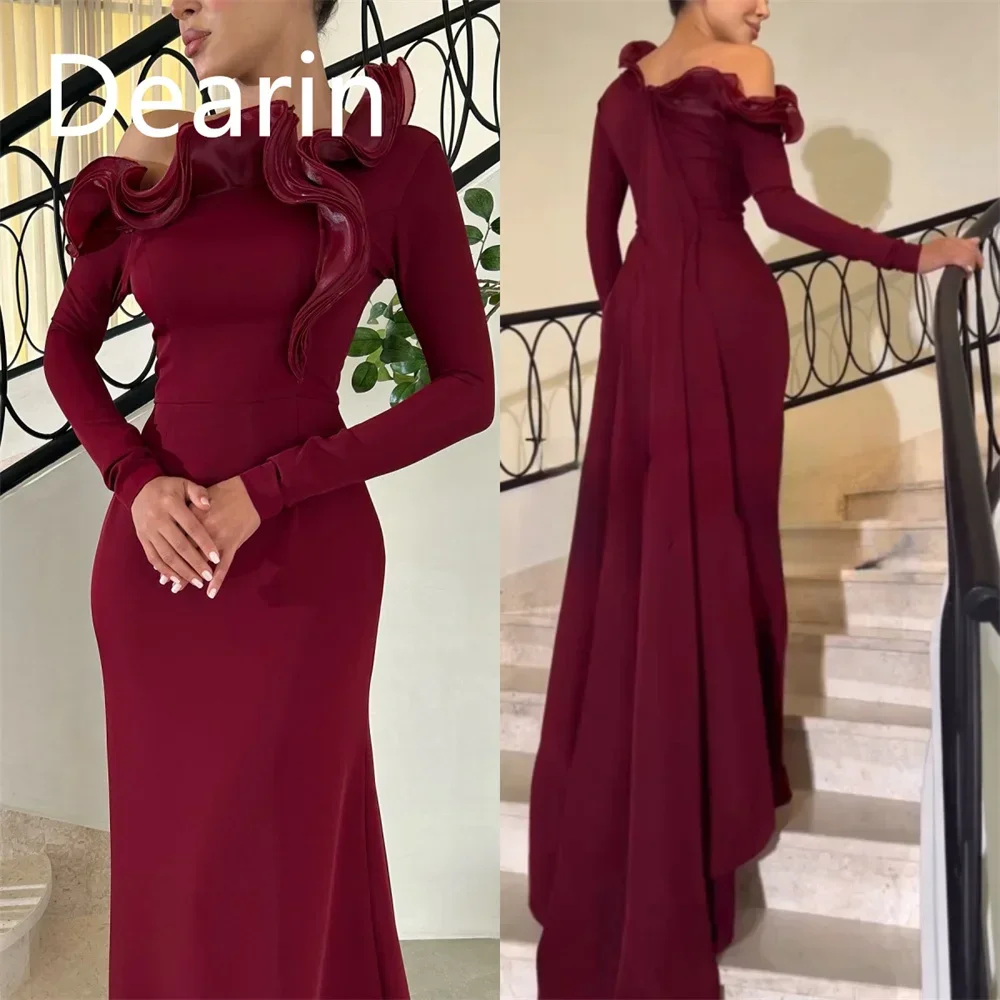 

Customized Evening Gown Prom Women Dearin Asymmetrical Sheath Hi-Lo Length Skirts Fold Bespoke Occasion Dresses Formal Dress