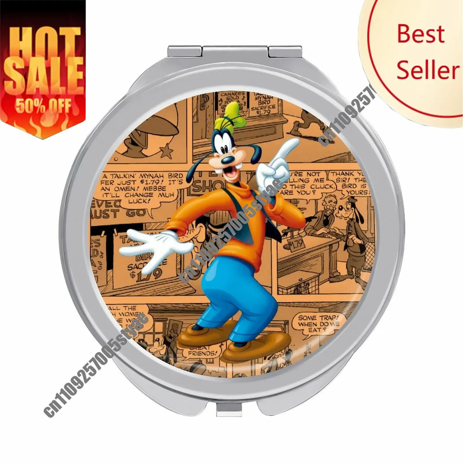 

Goofy Makeup Mirror Disney Cartoon Custom Mirror Design Your Photos Logo Text Portable Travel Holiday Parties Souvenir