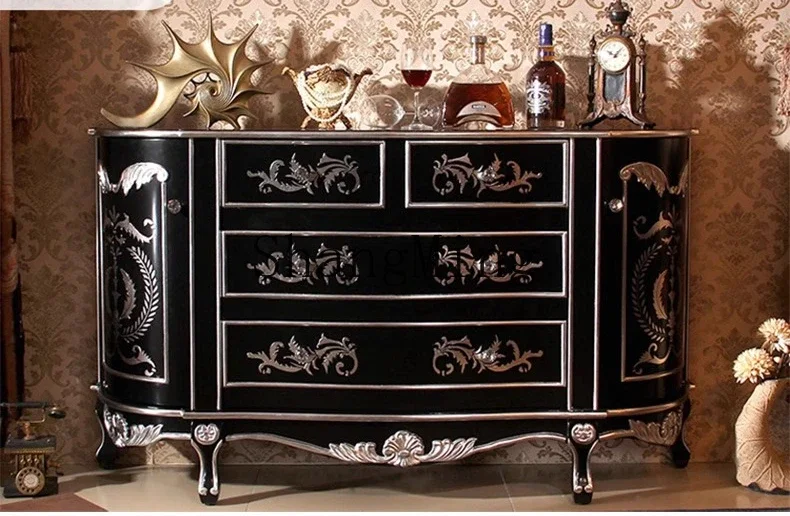 

SM home neoclassical dining side cabinet retro entrance entrance living room decorative locker