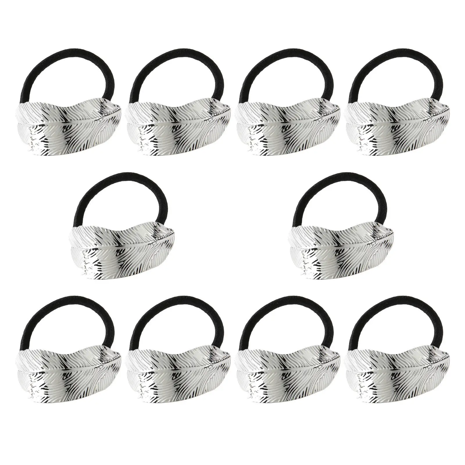 

10 шт. металлических зажимов для хвоста в форме листа, геометрические эластичные резинки для волос для женщин и девочек, гипоаллергенные, стильные, декоративные