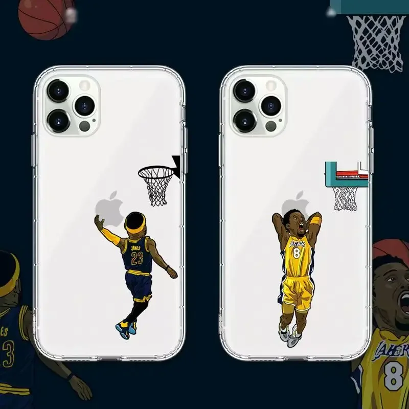 Playing Basketball Phone Case for iPhone 15 14 13 12 11 Pro Max 14 Plus X Xs Max XR 8 7 Plus Soft Clear Cover Fundas Coque