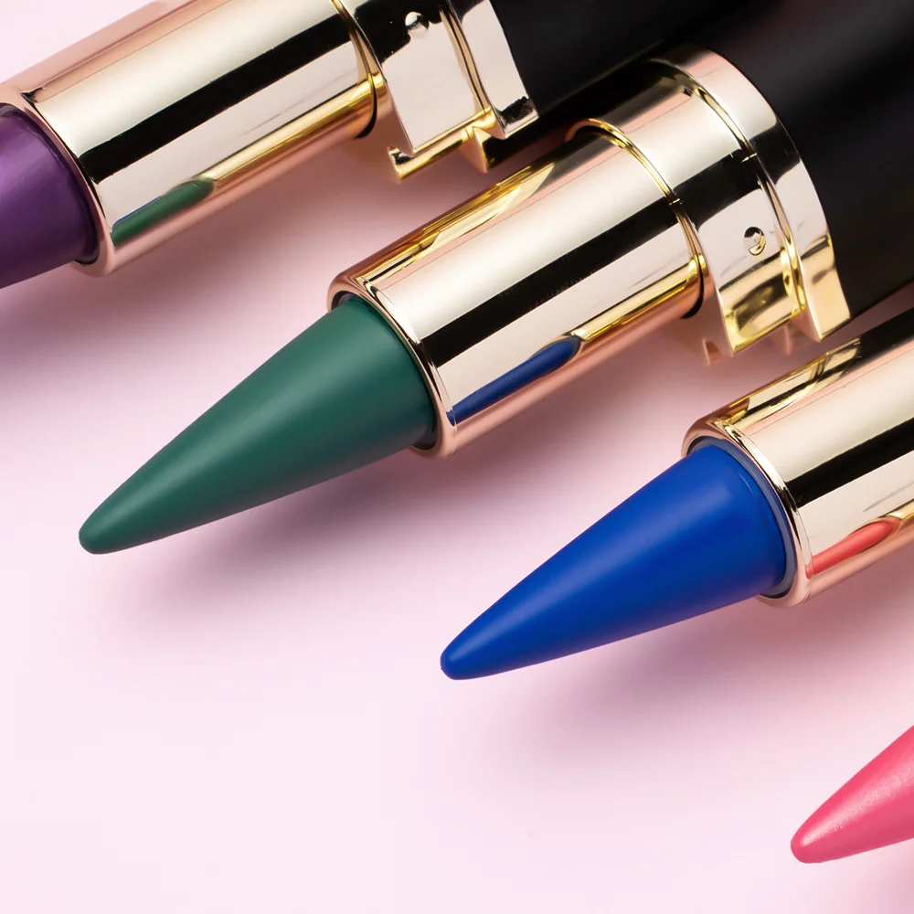 Lápis de delineador coloridos à prova d'água, à prova de manchas, de longa duração e adequado para iniciantes, maquiagem diária de olhos punk de alta pigmentação