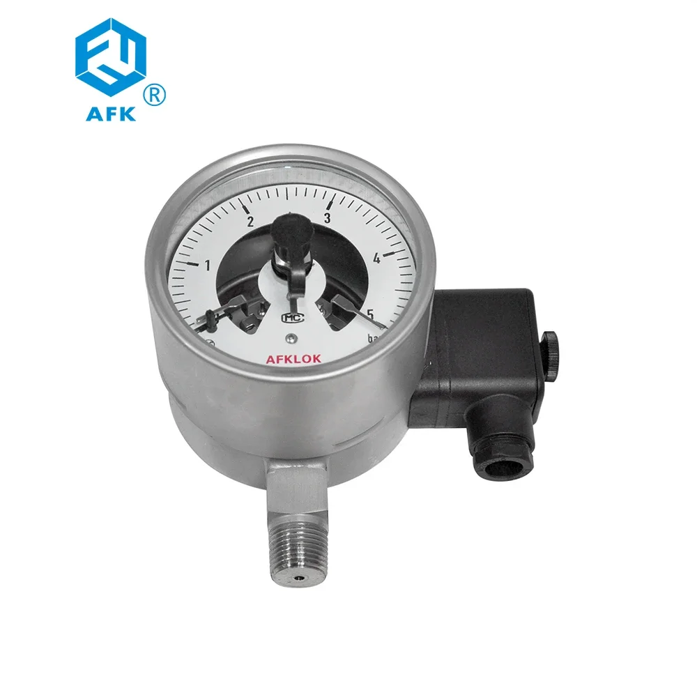 Electric Signal Series Instrument Stainless Steel Electric Contact Pressure Gauge 63mm 100mm Accuracy 1.0% 1.5%