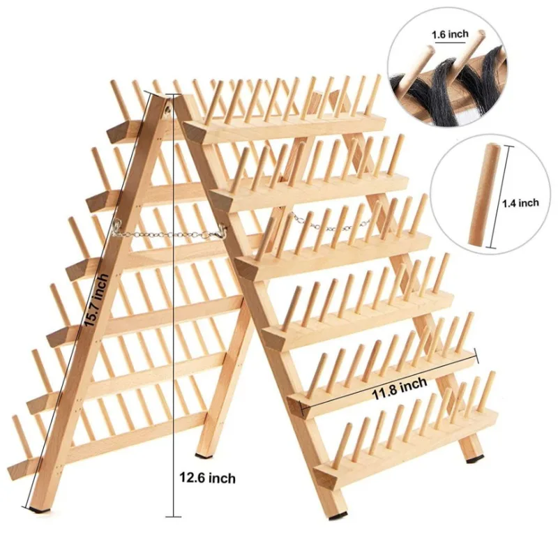 Braided wooden hair separator rack with bamboo hair rack