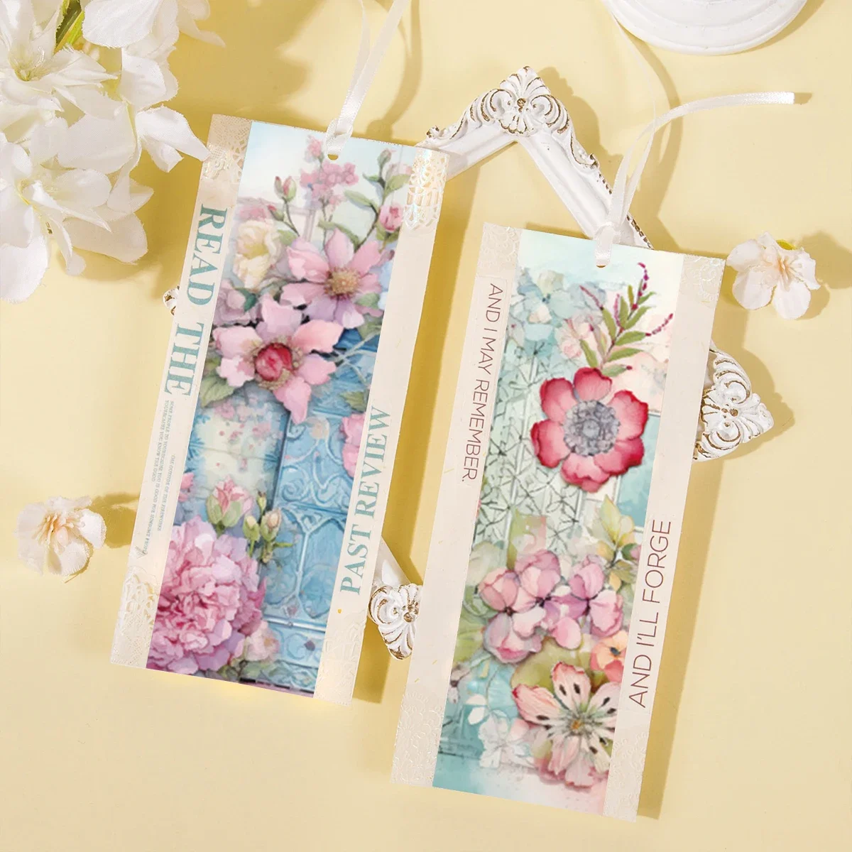 24 Pcs Handbook Material Paper Multicolor Flower Collection Handbook Collage Diy Scrapbooking Sticker Label Craft Supplies
