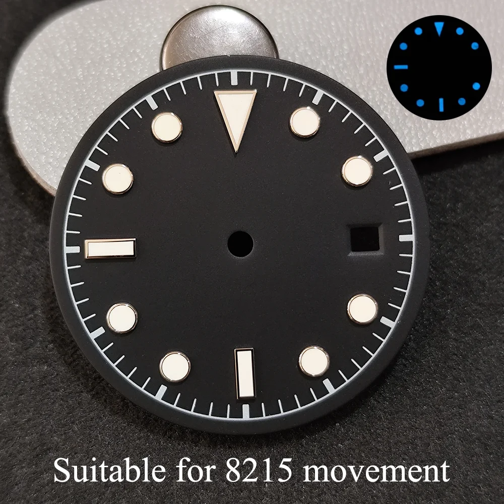 

31mm Watch Dial Suitable for 8215 Movement Blue green and Blue C3 Luminous Dial Black Silver Numbers Can Custom Logo Dial