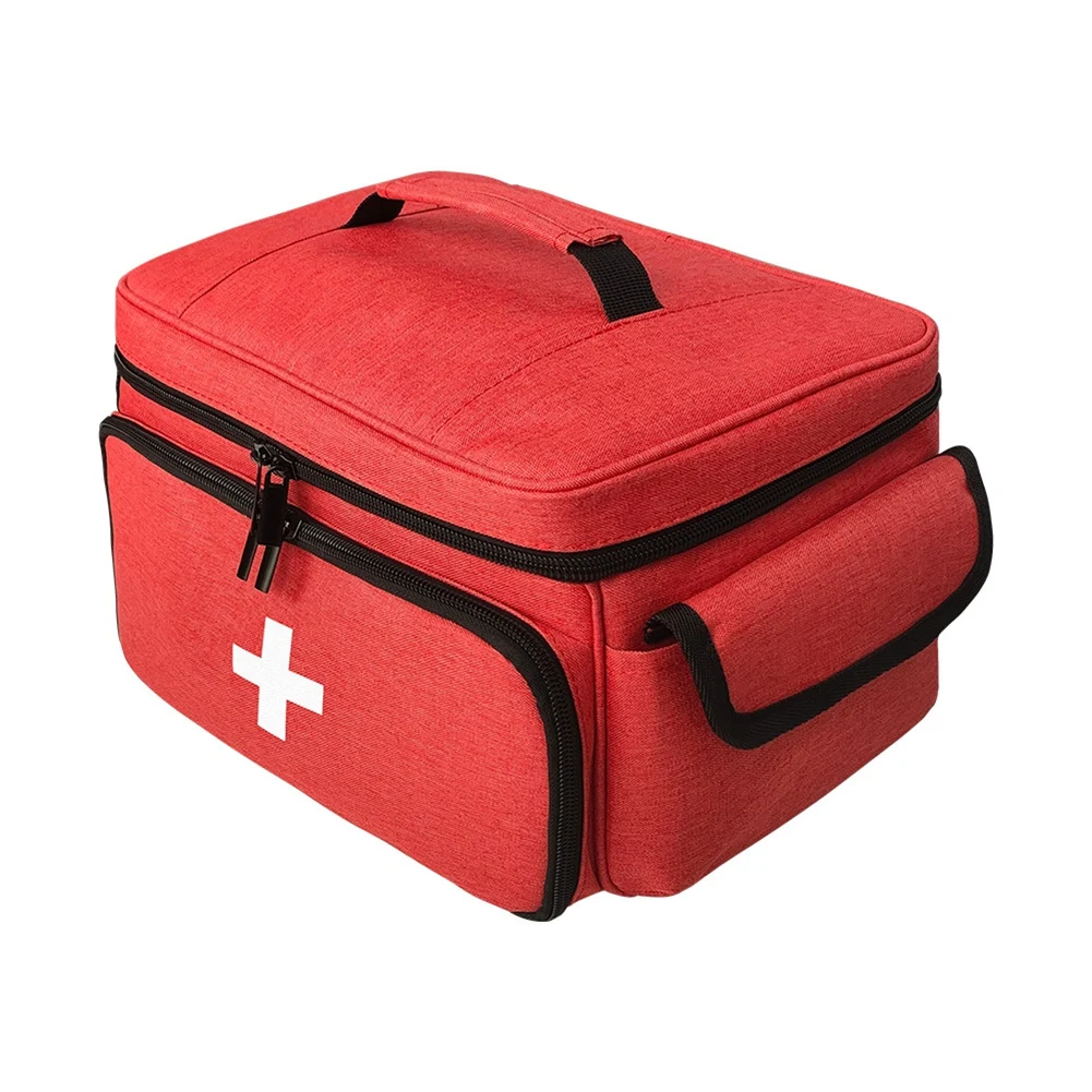 Borsa portaoggetti per medicinali Organizzatore vuoto per bottiglie di pillole con serratura con buste portatili con cerniera Scatola per medicinali per viaggi a casa