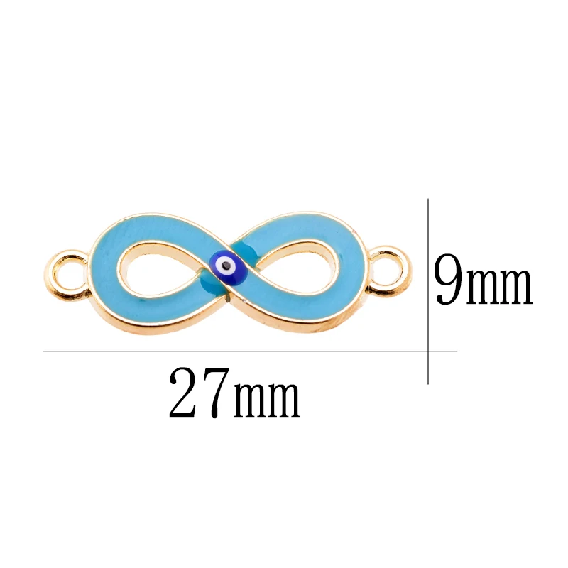 20Pcs Fashion Design Infinite Cycle Enamel Devil's Eye Alloy Jewelry Connector Charm for Jewelry Making DIY Bracelet Accessories