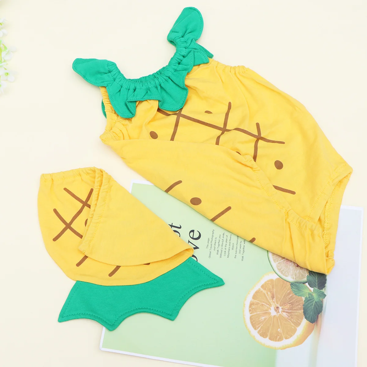 

Cotton Sleeveless Fruit Pineapple Jumpsuits Infant Baby Toddler Summer Birthday Party Pineapple Jumpsuits