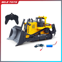 HUINA 554 Remote Control Bulldozer Truck 1/16 Alloy Construction Engineering Trucks RC Heavy Crawler Bulldozer Children's Toy