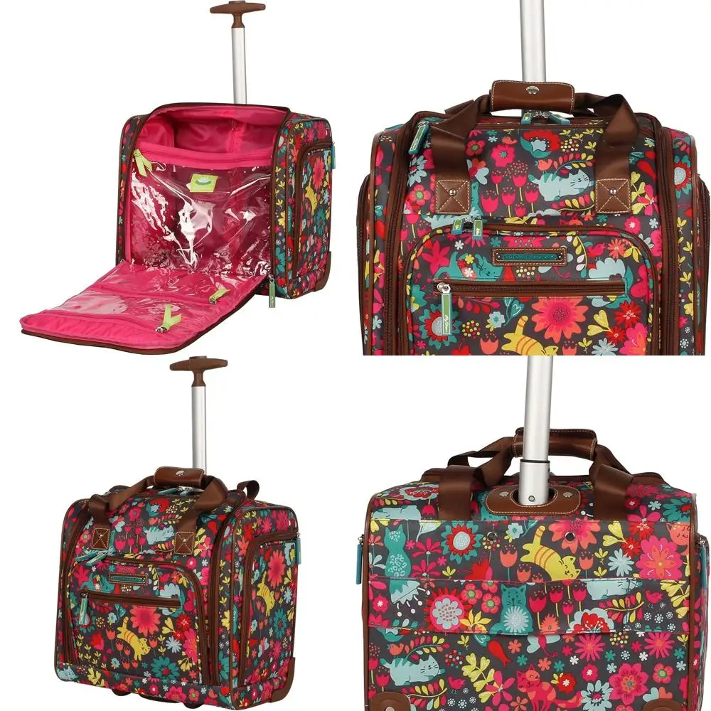 

Легкая женская сумка Weekender с колесиками для ручной клади — игривый серый чемодан для деловых поездок