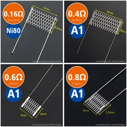 16Type 10pcs Heat Resistance 0.15 0.16 0.2 0.3 0.4 0.6 0.8 0.9 1.0 1.2ohm Multi Size Mesh Wire no Cotton Repair Tool