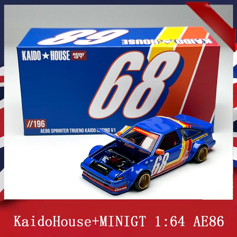 

KaidoHouse+MINIGT в масштабе 1:64 # Коллекционная модель автомобиля 196 AE86 RACING V1 из сплава, имитация, украшение, игрушка, подарок