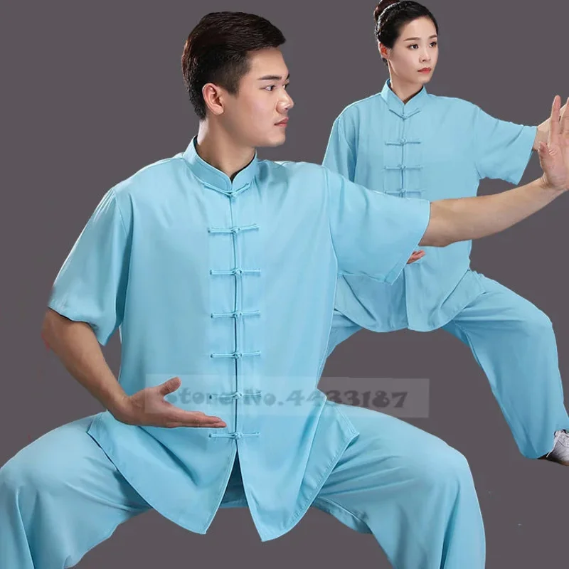 

Chinese Tang Suit Tai Chi Suit Traditional Chinese Mandarin Collar Kung Fu Plus Size Suits Loose Viscose Summer Loungewear