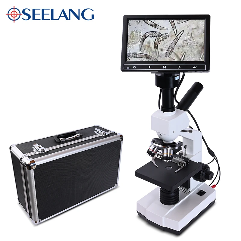OSEELANG HD Mite Biological Microscope Laboratory Learning Professional Instrument Viewable Sperm Aquatic 7 inch screen osl-011