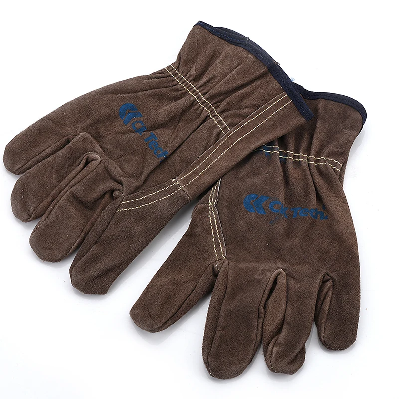 Men Welding Gloves Soft Cowhide Driver Hunting Driving Farm Garden Welding Security Protection Safety Workers Mechanic Glove