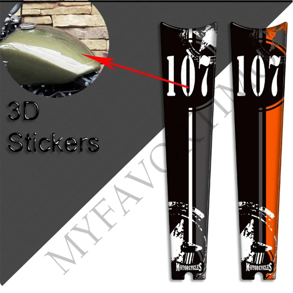 

Motorcycle Stickers Decals Protector Tank Knee Pad Side Grips Gas Fuel Oil Kit For Harley Davidson Street Bob FXBB 107 M8