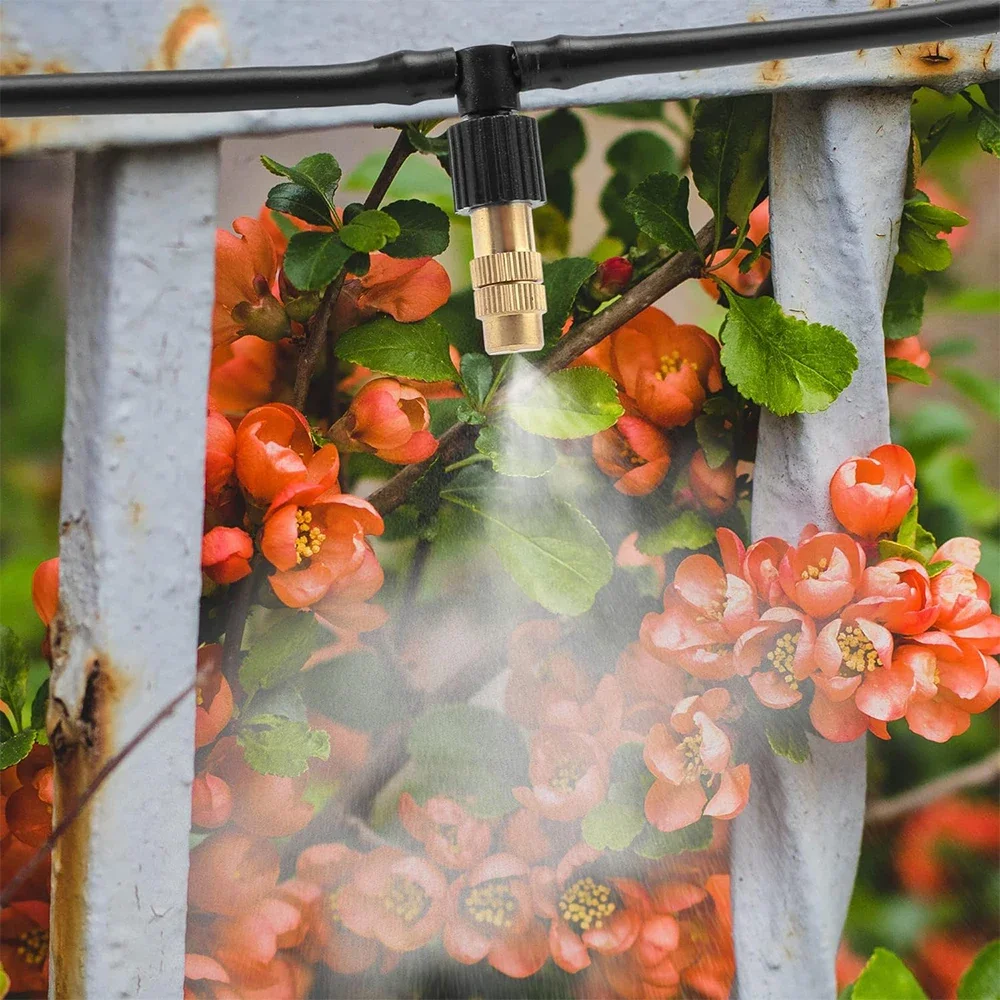 10 stücke 4/7PVC Outdoor Beschlagen Kühlsystem Garten Bewässerung Bewässerung 1/4'' Messing Zerstäuber Einstellbare Garten Micro Sprinkler – Detail 5