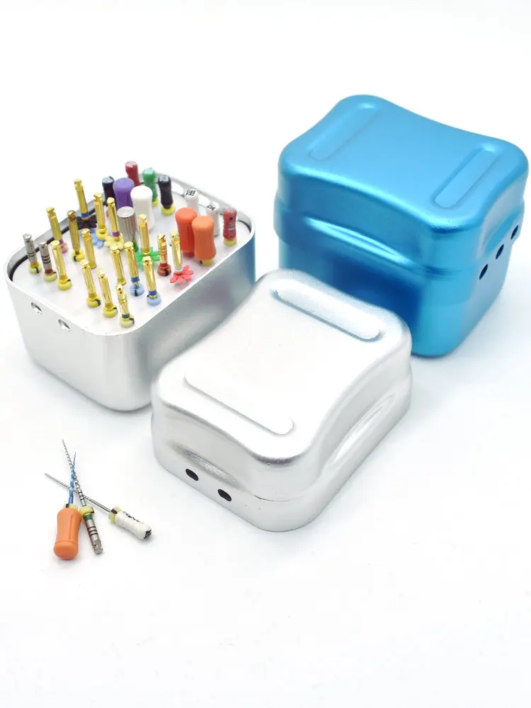 F062 Dental Disinfection Metal Box 30 Points Endo Files Holder  Autoclave Sterilizer Case Burs For Oral Care Tools