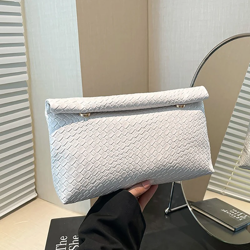 

Women New Stone Pattern Handbag Solid Color High Texture Leisure Large Capacity Handbag Envelope Fashion