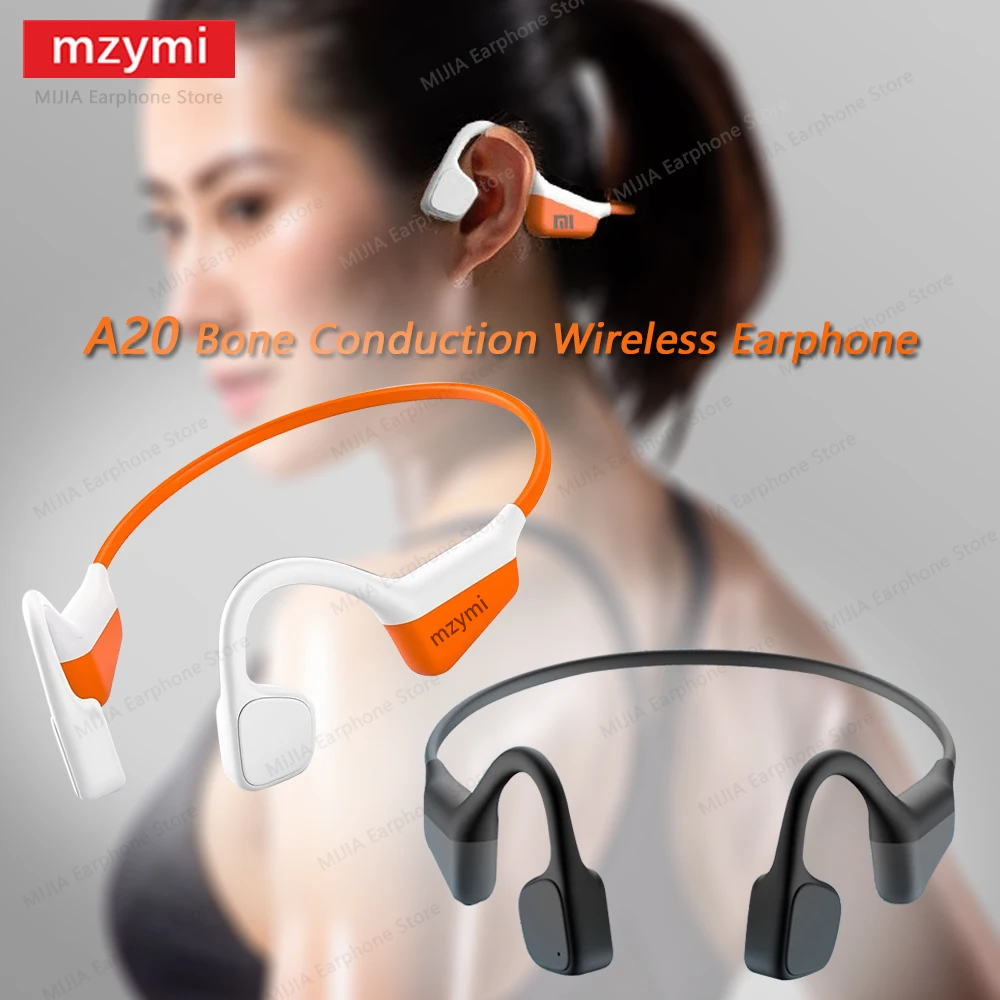 

mzymi A20 Bone Conduction Earphone Wireless Neckband Bluetooth5.3 Headphone Touch Control Sport Waterproof Headset For XIAOMI