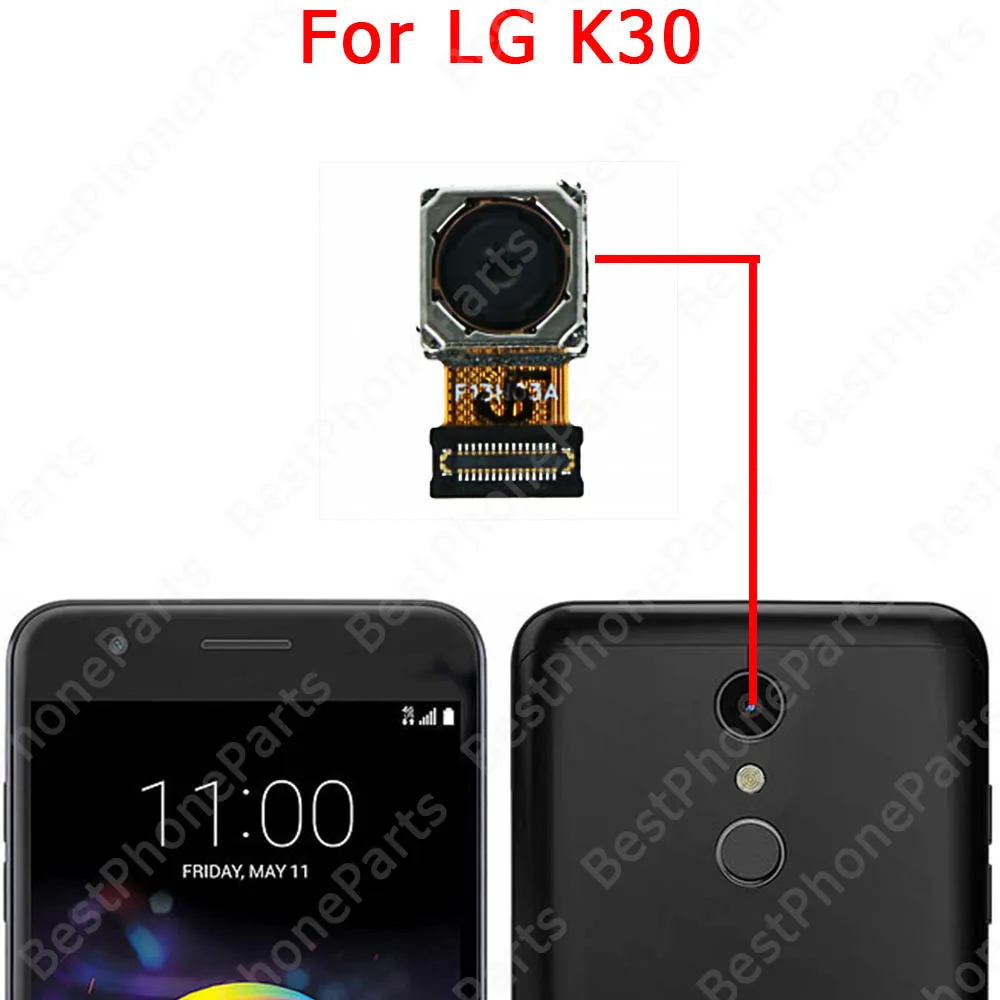 Facing Selfie Big Camera For LG K7 K8 K10 K22 K30 K31 K52 K61 Rear Backside Back View Front Camera Module Flex Cable