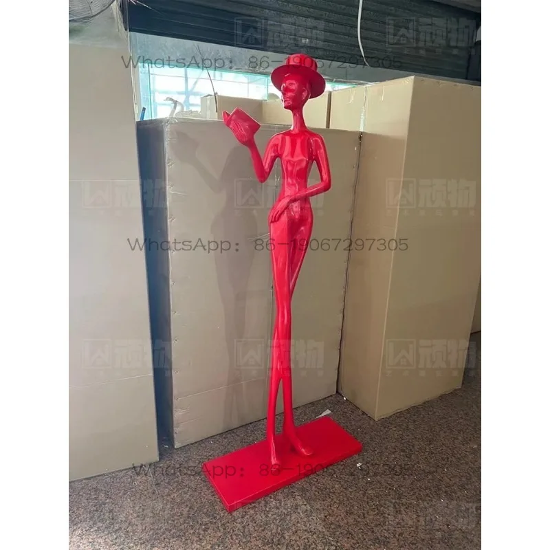 Stubborn abstract art reading book humanoid floor lamp living room decoration
